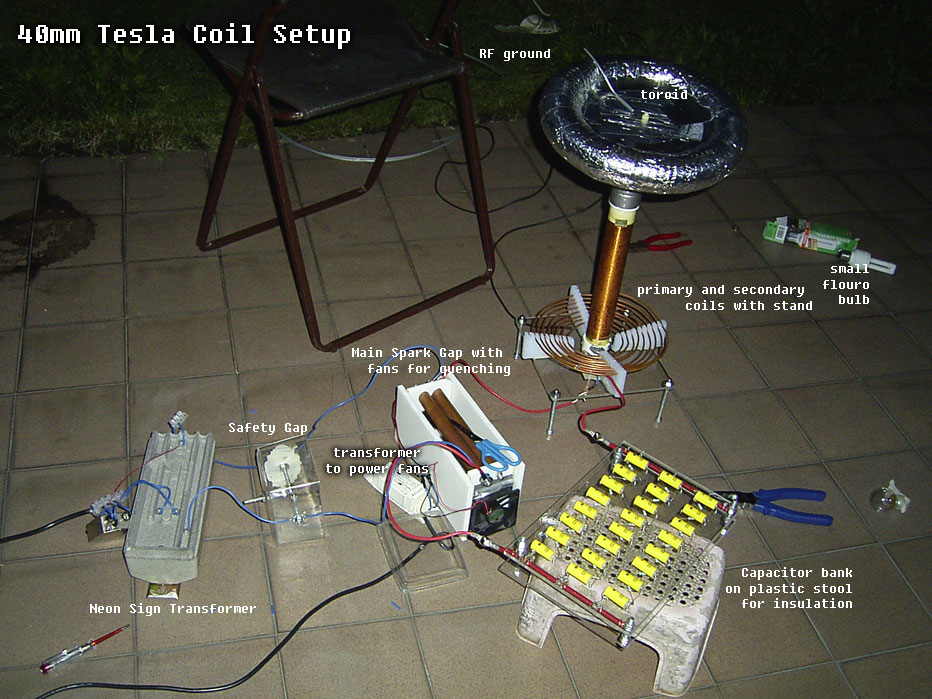 Tesla Coil 1  40mm Spark Gap Tesla Coil by Loneoceans Laboratories